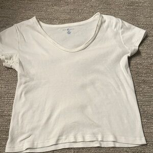 Brandy Melville Cream V-Neck Tee